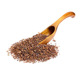 Dry rowan on the wooden spoon.