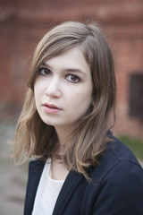 Portrait of depressed teenage girl