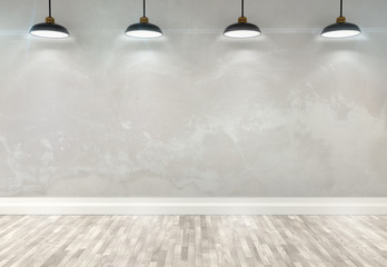 3d room with ceiling lamps