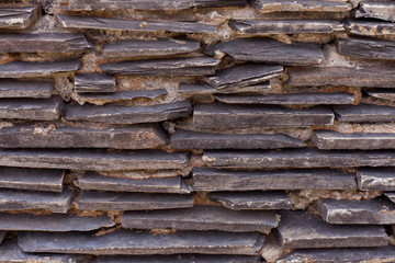Close up of a brick-wall, Modern black stone texture background.