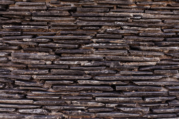 Close up of a brick-wall, Modern black stone texture background.