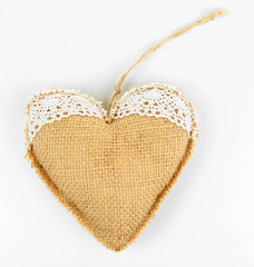 Vintage heart isolated on white