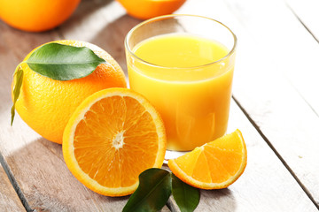 Orange juice on table close-up