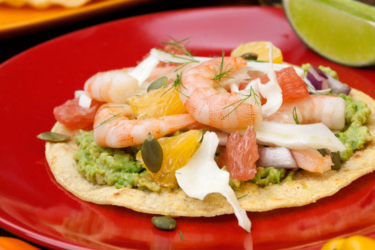 Shrimp Ceviche Tostada
