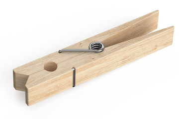 one wooden clothespin
