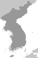 Korea - Karte in Grau