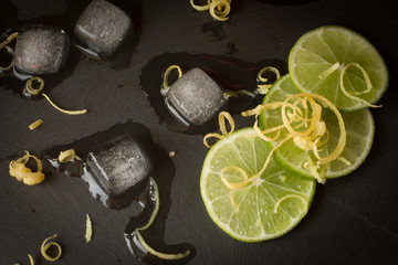 Fototapeta na wymiar lemon and lime iced