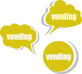 vending word on modern banner design template