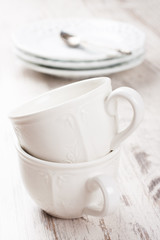 White crockery for tea