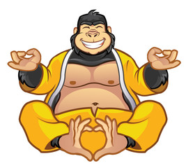 Fototapeta premium Fat Gorilla Buddha Mascot