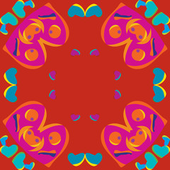 Red Tiles of Abstract Eyes