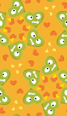 Circles of Unhappy Green Hearts in Pattern