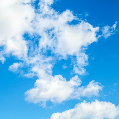 Square nature background photo, white clouds