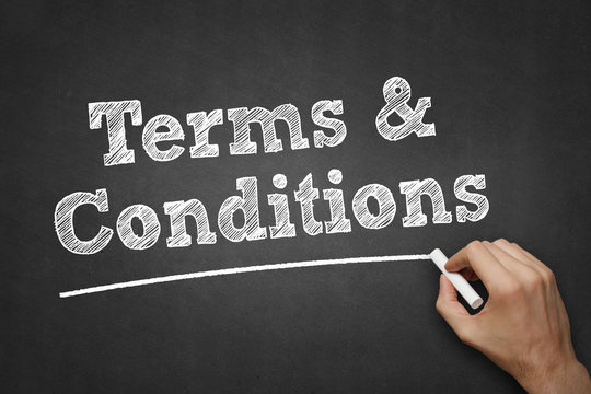 terms and conditions - chalk on blackboard