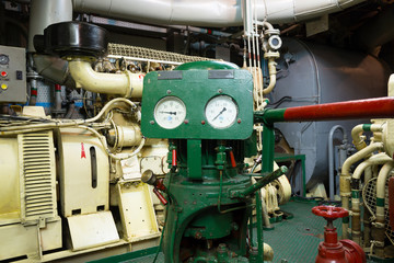 part of fire sprinkler and drainage system in the  engine room