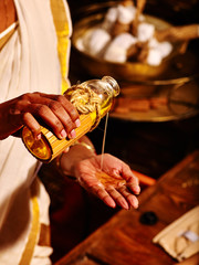 Woman having massage spa treatment.