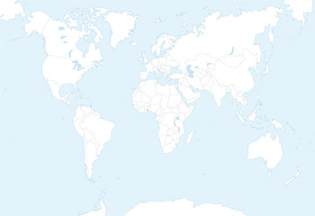 Fototapeta na wymiar blank map of world with countries borders
