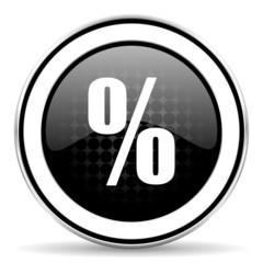 percent icon, black chrome button