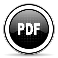 pdf icon, black chrome button