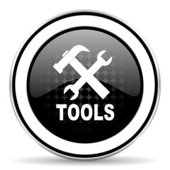 Fototapeta premium tools icon, black chrome button