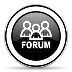 forum icon, black chrome button