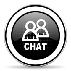chat icon, black chrome button