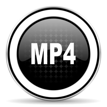 mp4 icon, black chrome button