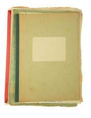 old folders isolated on white background