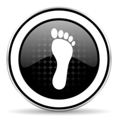 foot icon, black chrome button