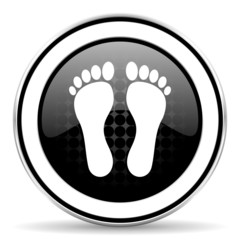 foot icon, black chrome button