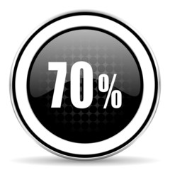 70 percent icon, black chrome button, sale sign