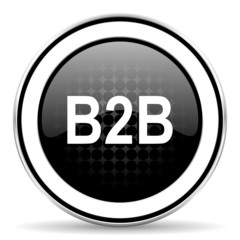 b2b icon, black chrome button