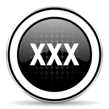xxx icon, black chrome button, porn sign Stock Illustration | Adobe Stock