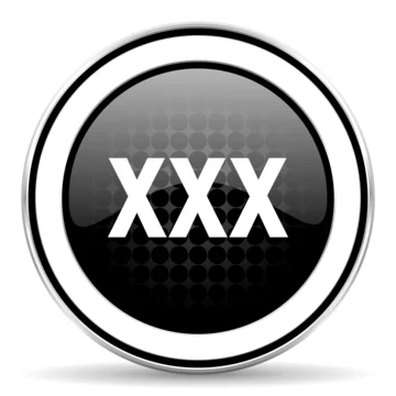 Xxx Puran Vidos - xxx icon, black chrome button, porn sign Stock Illustration | Adobe Stock