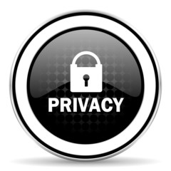 privacy icon, black chrome button