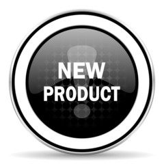 new product icon, black chrome button
