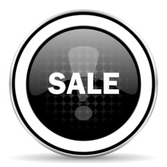 sale icon, black chrome button