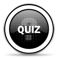 quiz icon, black chrome button