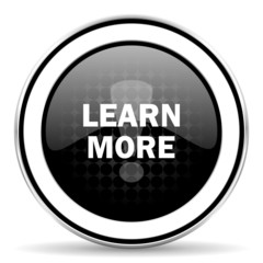 learn more icon, black chrome button