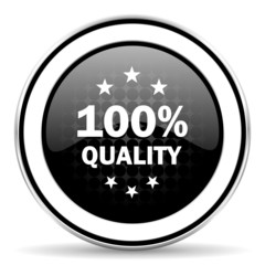 quality icon, black chrome button