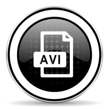 avi file icon, black chrome button