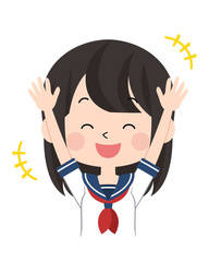 Obraz premium 女子・学生〈セーラー服・夏〉5