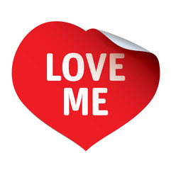 Red vector heart and sticker LOVE MY