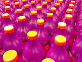 Colorful plastic bottles