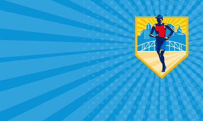 Business card Triathlete Marathon Runner Retro