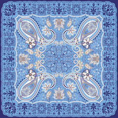 Paisley floral scarf design