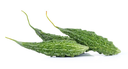 bitter gourd on white