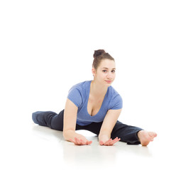 Fototapeta premium Model shot in studio on white