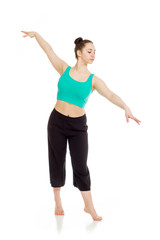 Model shot in studio on white