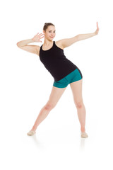 Model shot in studio on white